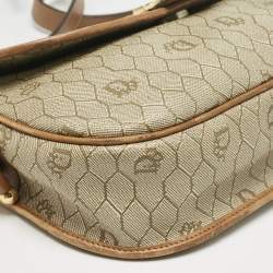 Dior Tan/Beige Diorissimo Coated Canvas Flap Shoulder Bag