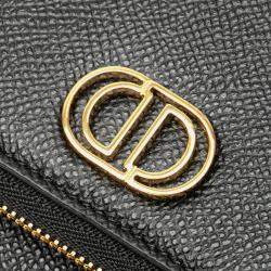 Dior Black Grained Calfskin Caro Double Pouch