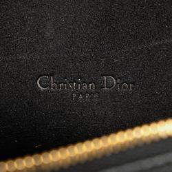 Dior Black Grained Calfskin Caro Double Pouch
