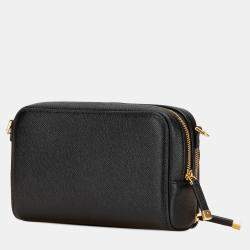 Dior Black Grained Calfskin Caro Double Pouch