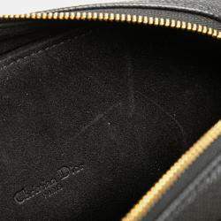 Dior Black Grained Calfskin Caro Double Pouch