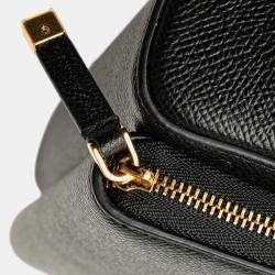 Dior Black Grained Calfskin Caro Double Pouch
