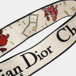 Dior White Medium Embroidered Canvas Pixel Zodiac Lady D Lite