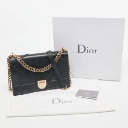 Pre Owned Dior Black Leather Medium Diorama Flap Bag