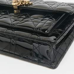 Dior Black Cannage Patent Leather My Dior Daily Chain Pouch