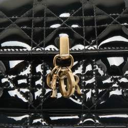 Dior Black Cannage Patent Leather My Dior Daily Chain Pouch