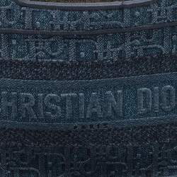 Dior Blue Oblique Embroidered Denim Mini Book Tote