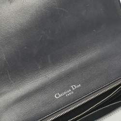 Pre Owned Dior Silver Microcannage Patent Leather Medium Diorama Shoulder Bag