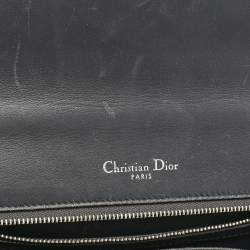 Pre Owned Dior Silver Microcannage Patent Leather Medium Diorama Shoulder Bag