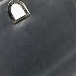 Pre Owned Dior Silver Microcannage Patent Leather Medium Diorama Shoulder Bag