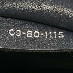 Pre Owned Dior Silver Microcannage Patent Leather Medium Diorama Shoulder Bag