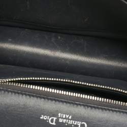 Pre Owned Dior Silver Microcannage Patent Leather Medium Diorama Shoulder Bag