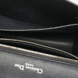 Pre Owned Dior Silver Microcannage Patent Leather Medium Diorama Shoulder Bag