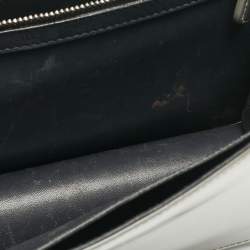 Pre Owned Dior Silver Microcannage Patent Leather Medium Diorama Shoulder Bag