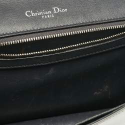 Pre Owned Dior Silver Microcannage Patent Leather Medium Diorama Shoulder Bag