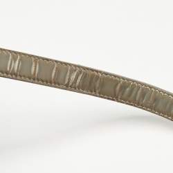 Pre Owned Dior Silver Microcannage Patent Leather Medium Diorama Shoulder Bag