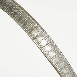 Pre Owned Dior Silver Microcannage Patent Leather Medium Diorama Shoulder Bag