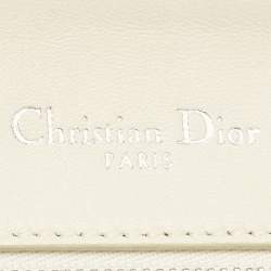 Dior Off White Cannage Stitched Leather Large Diorama Flap Shoulder Bag