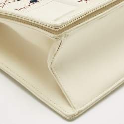 Dior Off White Cannage Stitched Leather Large Diorama Flap Shoulder Bag