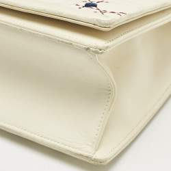 Dior Off White Cannage Stitched Leather Large Diorama Flap Shoulder Bag