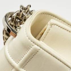 Dior Off White Cannage Stitched Leather Large Diorama Flap Shoulder Bag