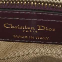 Dior Burgundy Oblique Canvas Saddle Bag