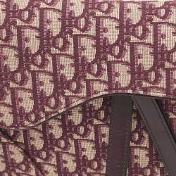 Dior Burgundy Oblique Canvas Saddle Bag