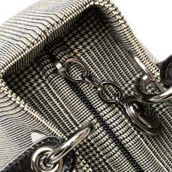 Dior Grey Medium Canvas Houndstooth Lady Dior