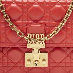 Dior Red Cannage Leather Medium DiorAddict Shoulder Bag