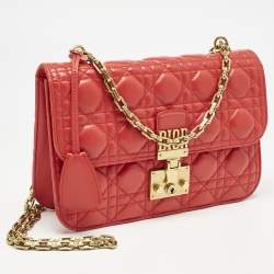 Dior Red Cannage Leather Medium DiorAddict Shoulder Bag