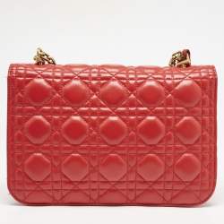 Dior Red Cannage Leather Medium DiorAddict Shoulder Bag