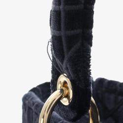 Dior Navy Blue Medium Velvet Cannage Lady D Lite