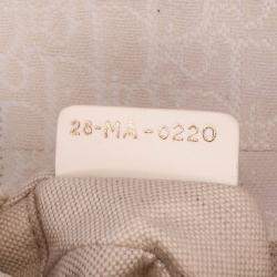 Pre Owned Dior White Mini Oblique Canvas Saddle Bag