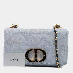 Dior Blue Medium Denim Macrocannage Caro Bag