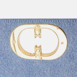 Dior Blue Medium Denim Macrocannage Caro Bag