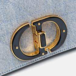 Dior Blue Medium Denim Macrocannage Caro Bag