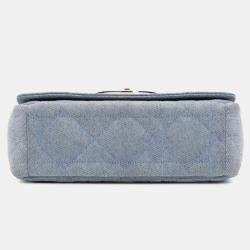 Dior Blue Medium Denim Macrocannage Caro Bag