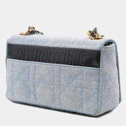 Dior Blue Medium Denim Macrocannage Caro Bag