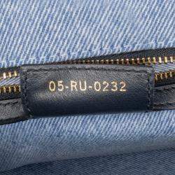 Dior Blue Medium Denim Macrocannage Caro Bag