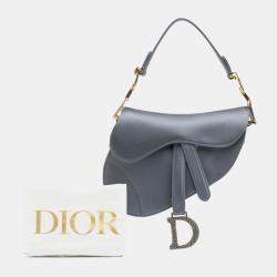 Dior Grey Mini Satin Crystal Embellished Saddle