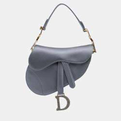 Dior Grey Mini Satin Crystal Embellished Saddle