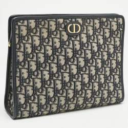 Dior Navy Blue Oblique Jacquard Canvas 30 Montaigne Dea Pouch