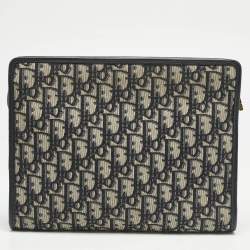 Dior Navy Blue Oblique Jacquard Canvas 30 Montaigne Dea Pouch