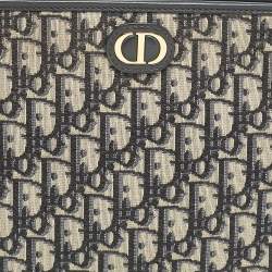 Dior Navy Blue Oblique Jacquard Canvas 30 Montaigne Dea Pouch