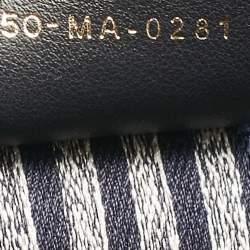 Pre Owned Dior Navy Blue Embroidered Canvas Large New Alps Book Tote