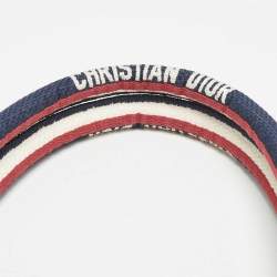 Pre Owned Dior Navy Blue Embroidered Canvas Large New Alps Book Tote