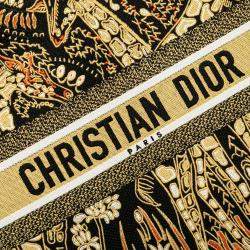 Dior Yellow Large Canvas Embroidered Dior Animals Giraffe Book Tote