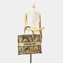 Dior Yellow Large Canvas Embroidered Dior Animals Giraffe Book Tote