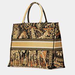 Dior Yellow Large Canvas Embroidered Dior Animals Giraffe Book Tote