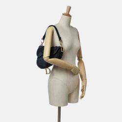 Dior Blue Canvas Embroidered Camouflage Saddle Bag